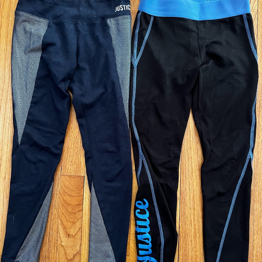 Justice athletic wear leggings girls, size 8